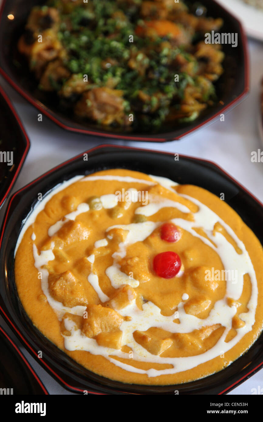 Pollo del Kashmir è servita in un ristorante in Inghilterra Foto Stock