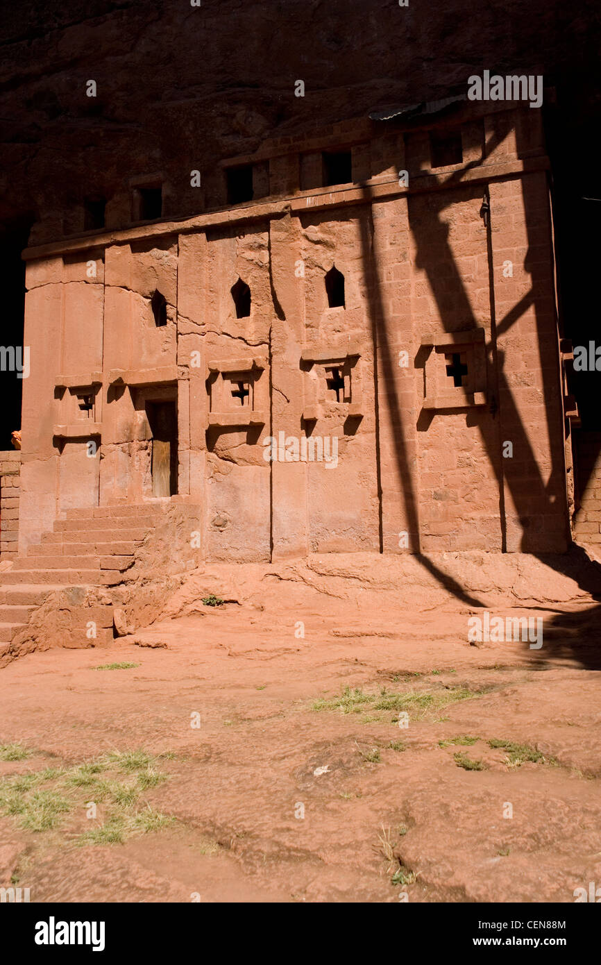 Uno del sud gruppo orientale di roccia scavate chiese di Lalibela Etiopia Foto Stock