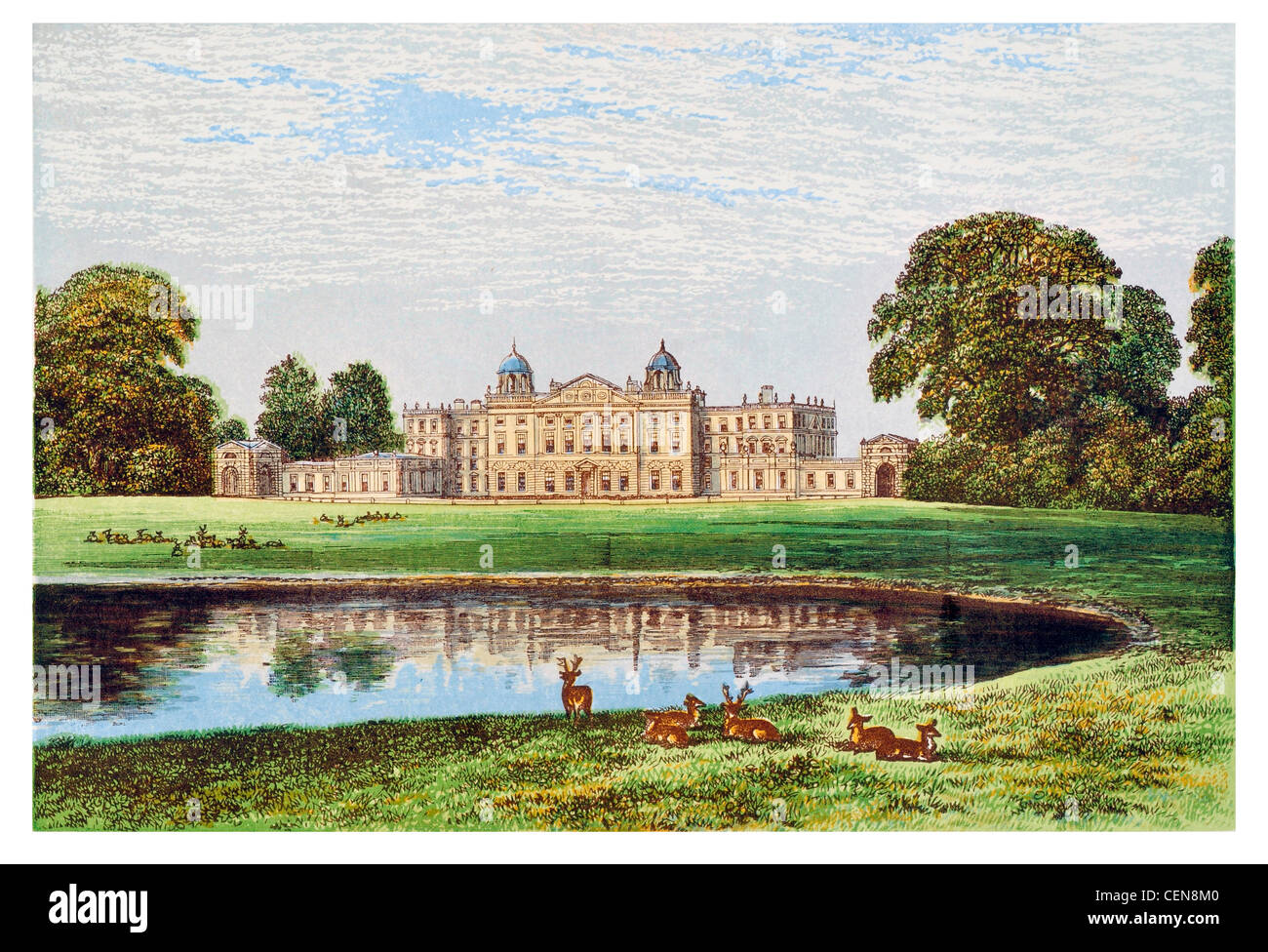 Badminton House Gloucestershire Inghilterra Duchi Beaufort William Kent palladiano Badminton Horse Trials caccia alla volpe caccia Beaufort Foto Stock