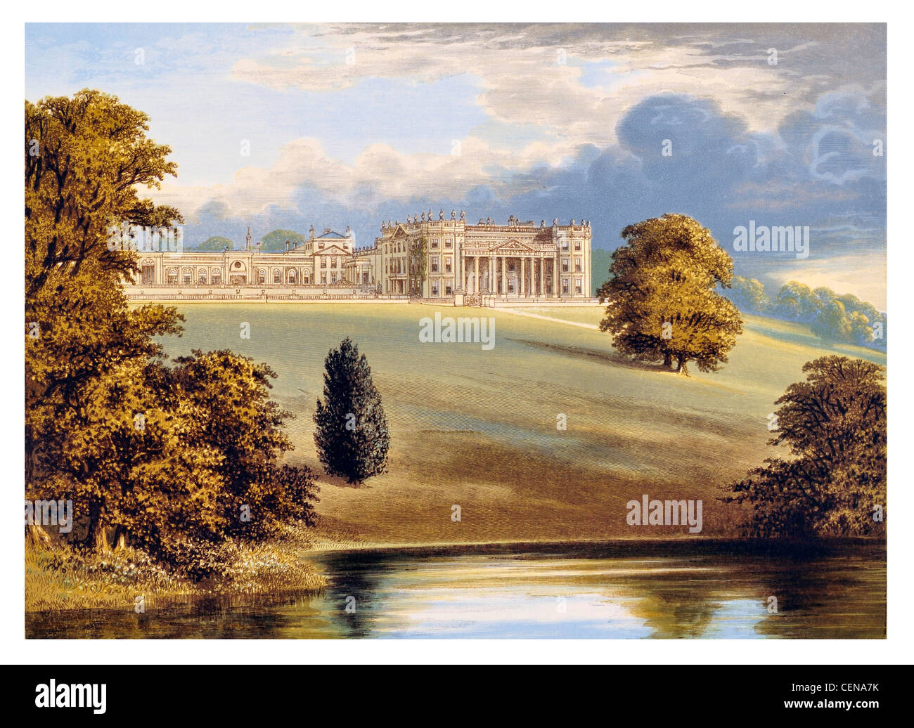 Bowood House grado che ho elencato la casa di campagna georgiana Robert Adam Lancelot Capability Brown Wiltshire, Inghilterra UK Park Foto Stock