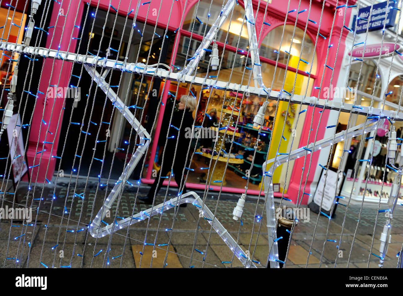 Decorazioni di Natale per le strade di Londra Foto Stock