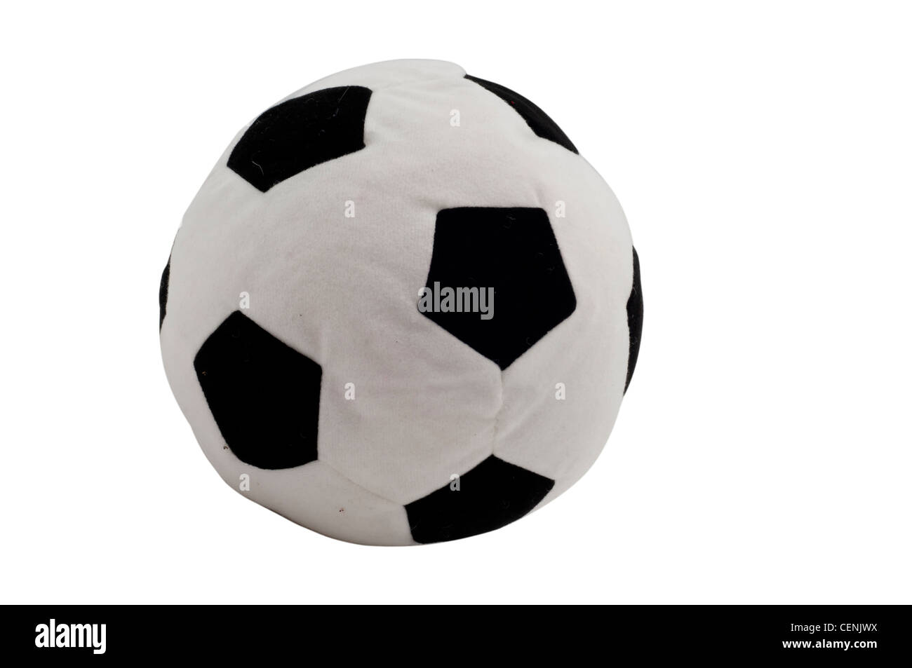 Klasik siyah beyaz futbol topu, spor, oyun ve antrenman konseptleri icin çekilmiş bir stok fotoğraf. Eğlence, spor malzemeleri ve ccuk aktiviteleri i. Foto Stock