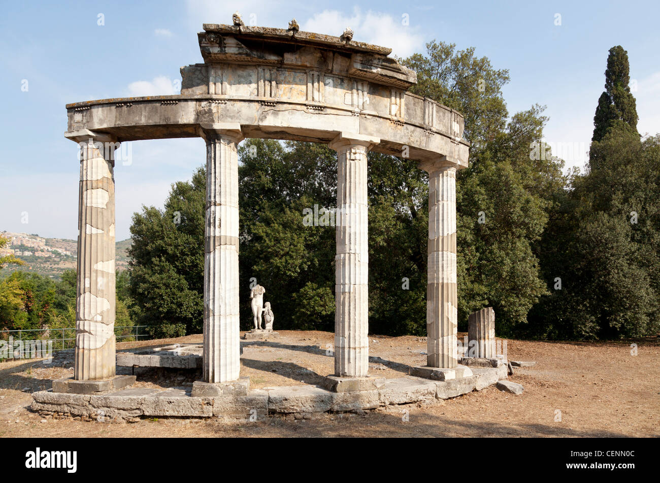 Ninfeo e il Tempio di Venere a Villa Adriana, Tivoli, Italia Foto Stock