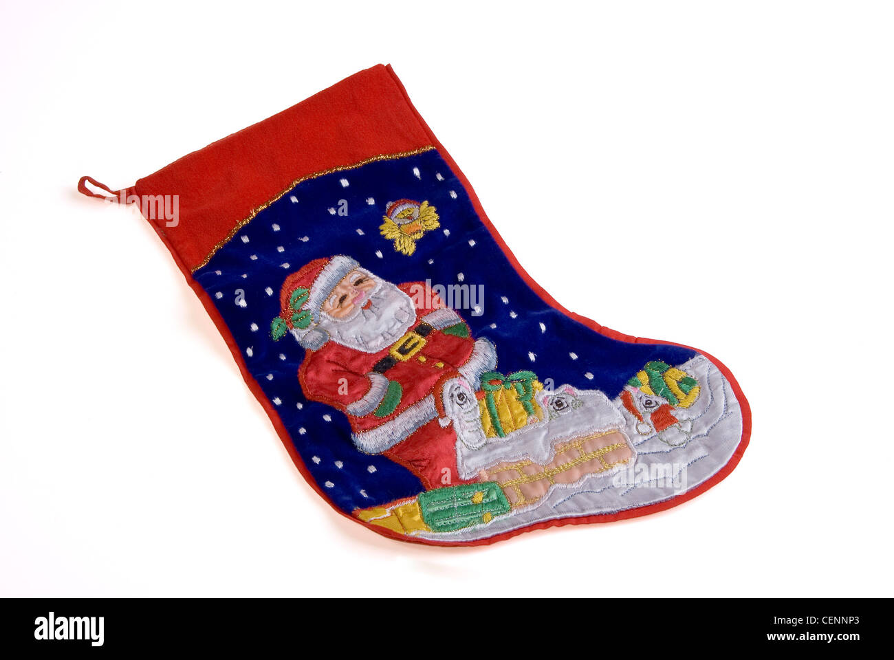 Decorativo calza di Natale Foto Stock