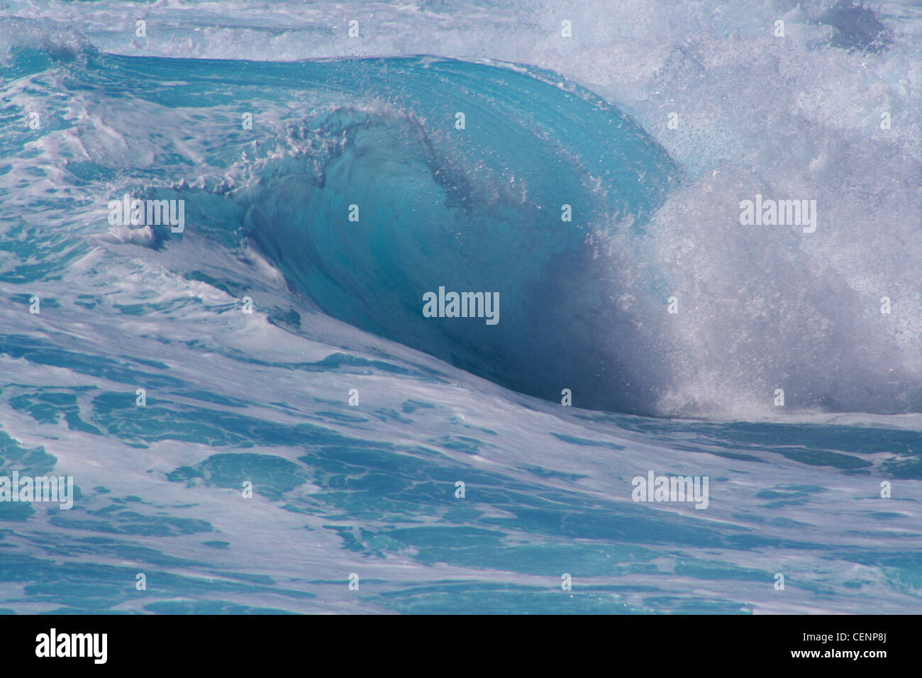 Onde Oceano Surf Hawaii KAILUA KONA Kailua-Kona Keauhou Seascape schizzi Spray 'Alimentazione in natura' vitalità Curl Turchese Foto Stock