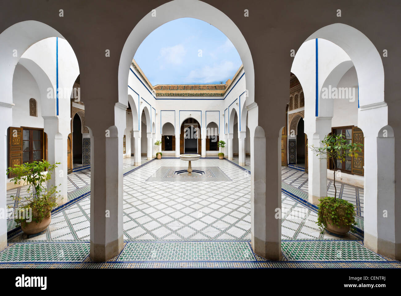 "La Petite Cour" nel cortile del Palazzo della Bahia, Marrakech, Marocco, Africa del Nord Foto Stock