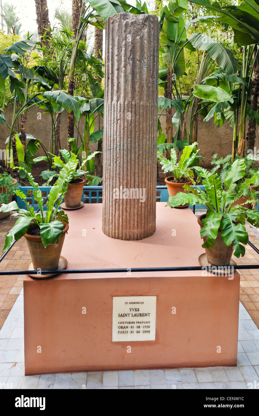 Memoriale di Yves Sain Laurent nel Giardino Majorelle a Marrakech, Marocco, Africa del Nord Foto Stock