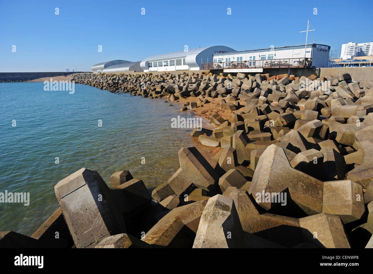 Le difese del mare proteggere Brighton Marina Foto Stock