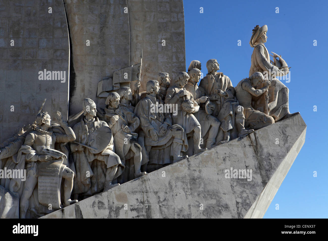 Il portoghese scoperte scoperte monumento, Vasco de Gama, Magellan, Lisbona, Portogallo Foto Stock