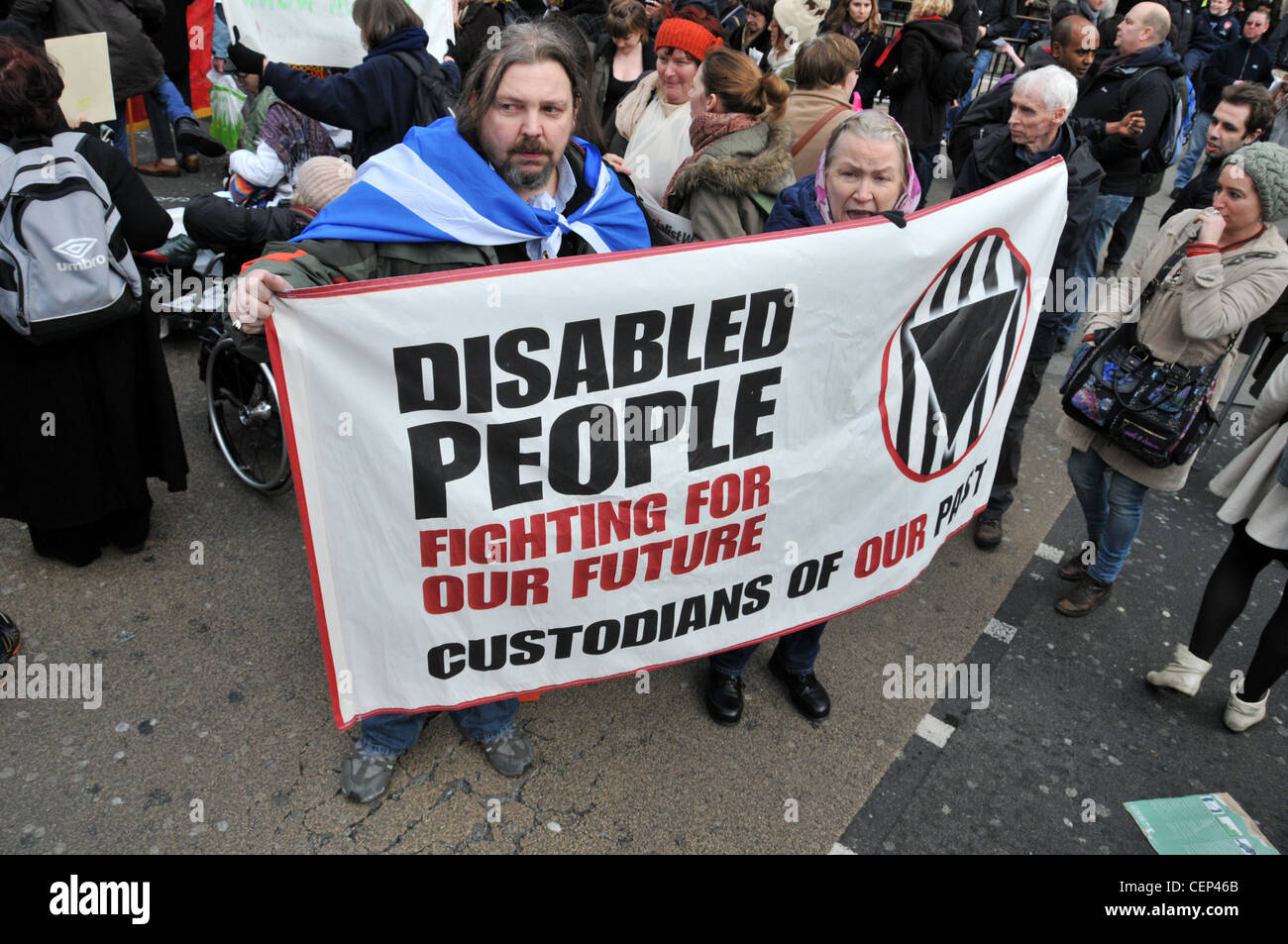 La riforma del welfare Bill protesta Oxford Circus London disabili blocco Regent Street Foto Stock