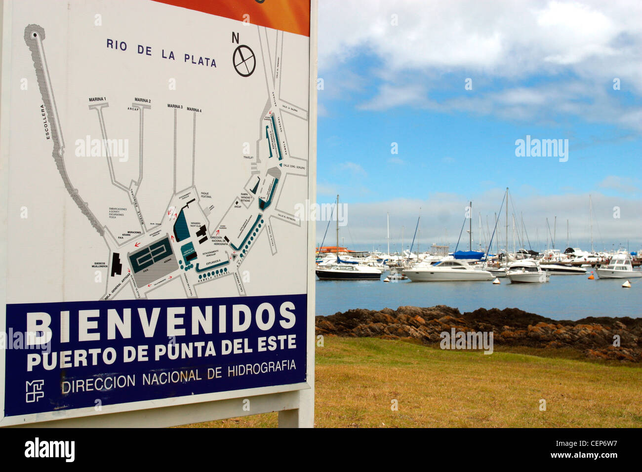 Vista di Marina Punta del Este Uruguay Foto Stock