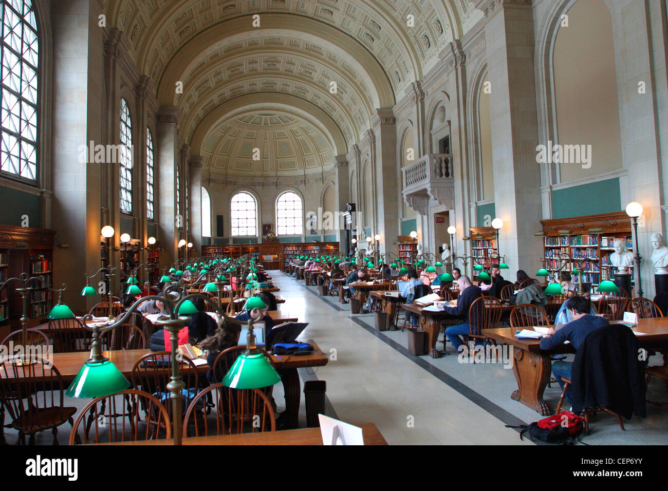Bates Hall presso il Boston Public Library Boston MA Foto Stock