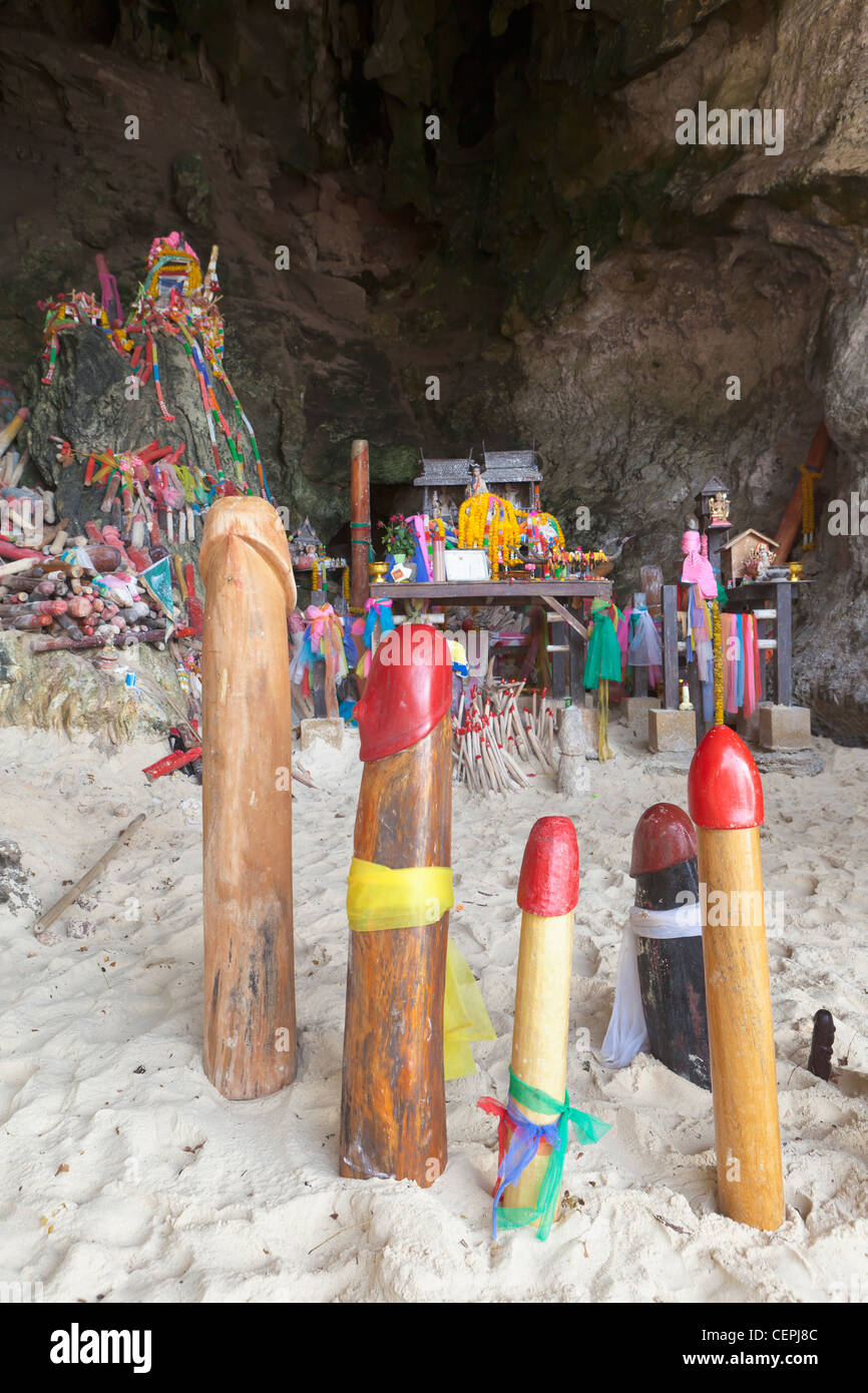 Tham Phra Nang Nok, la principessa grotta, Laem Phra Nang, Thailandia Foto Stock