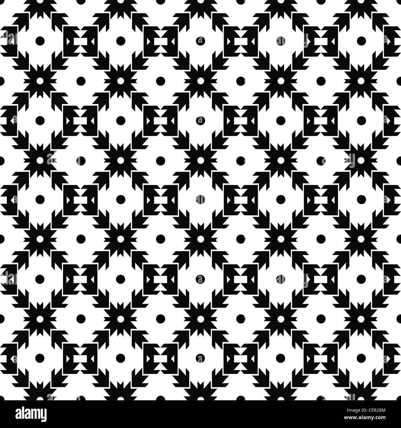 Sfondo astratto di puntini senza giunture e motivo a scacchi Foto Stock