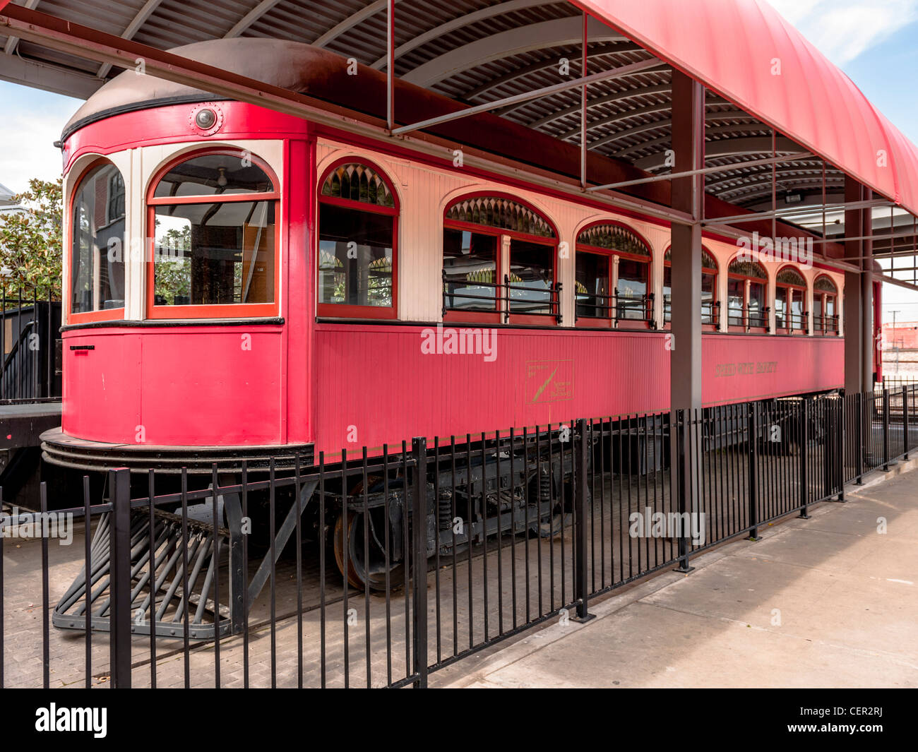 Texas elettrica ferroviaria trolleycar Fort Worth Foto Stock