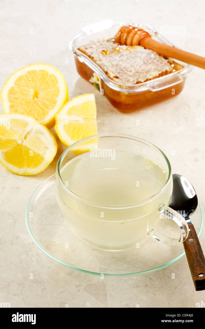 Limone e tè al miele Foto Stock