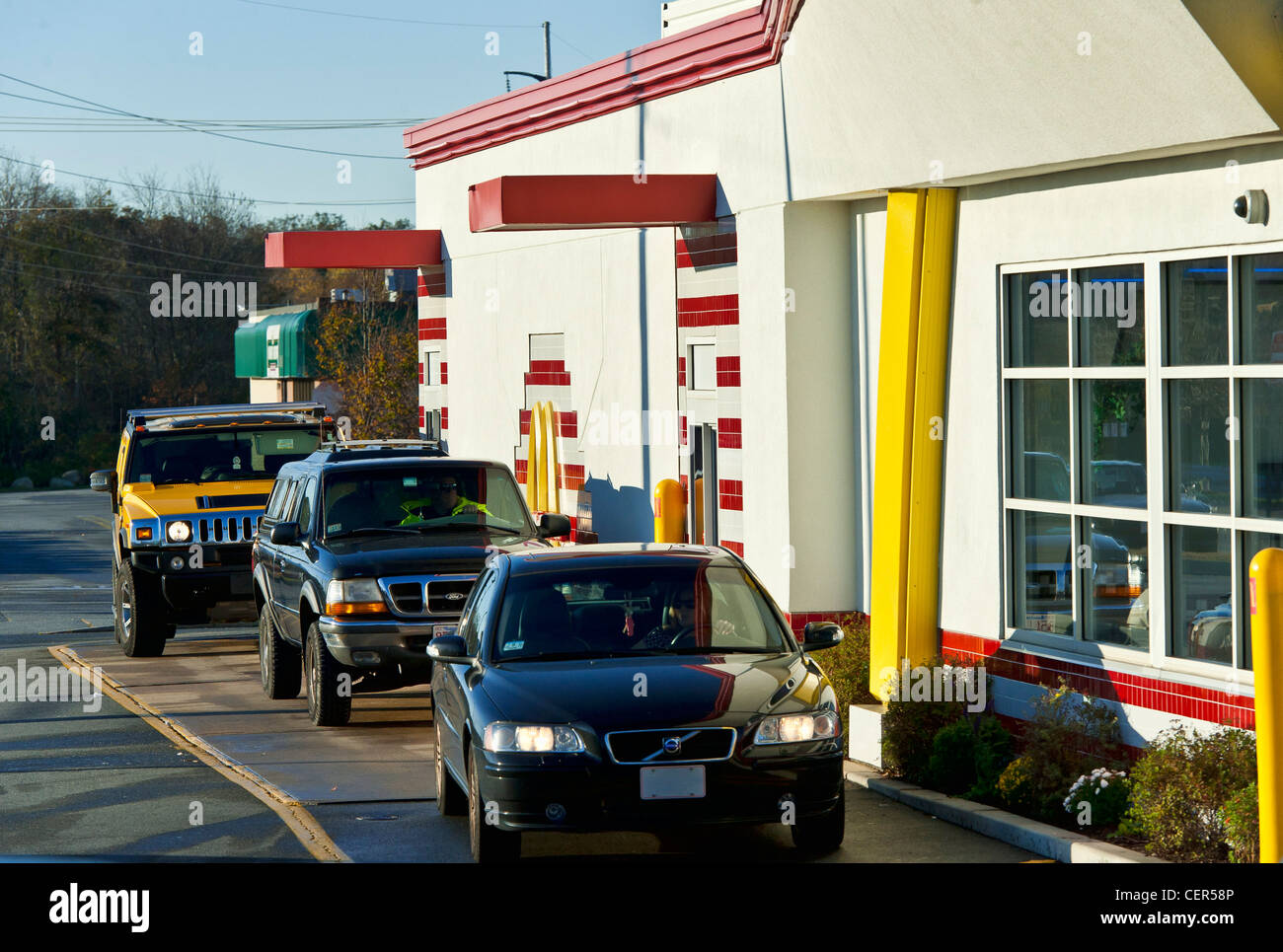 Mcdonalds drive-thru. Foto Stock