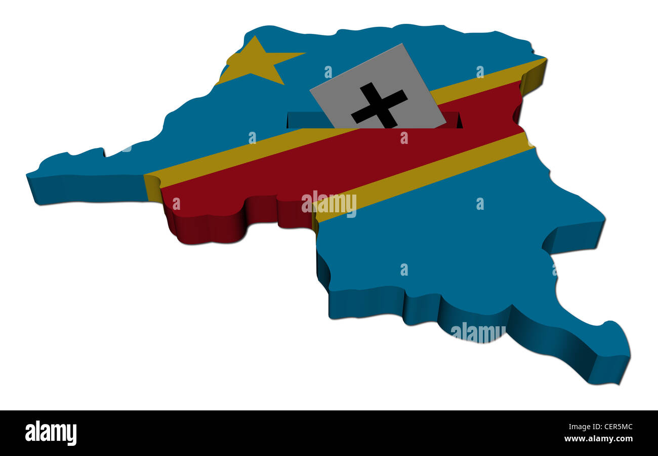 Repubblica democratica del Congo elezione mappa con scrutinio illustrazione della carta Foto Stock