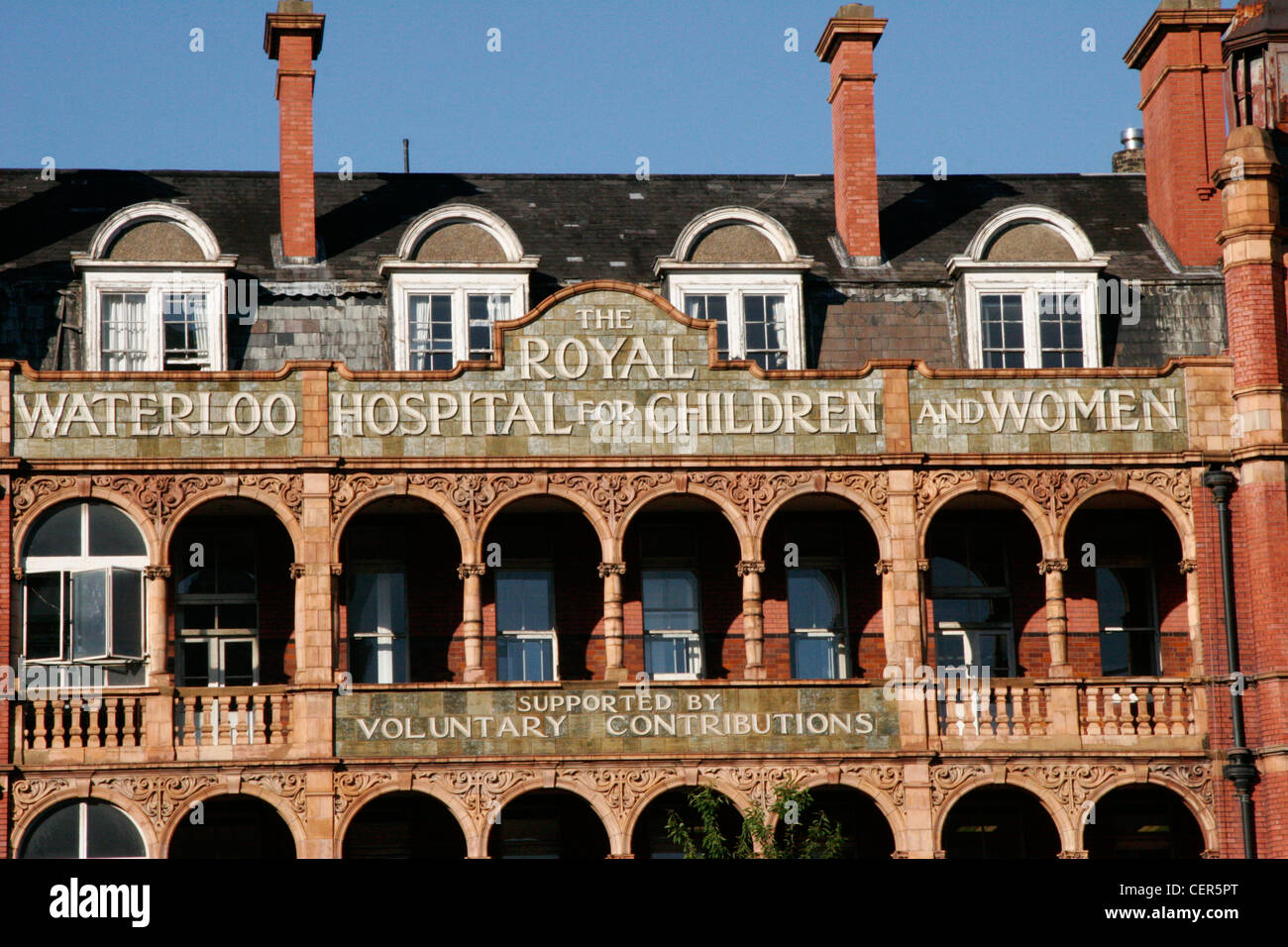 La parte anteriore del Royal Waterloo Ospedale per i bambini a Londra. Foto Stock