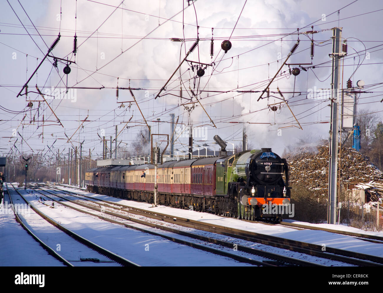 Il talismano, Peppe classe A1 60163 Tornado, la prima nuova mainline locomotiva a vapore per essere costruito in Gran Bretagna per quasi 50 ye Foto Stock