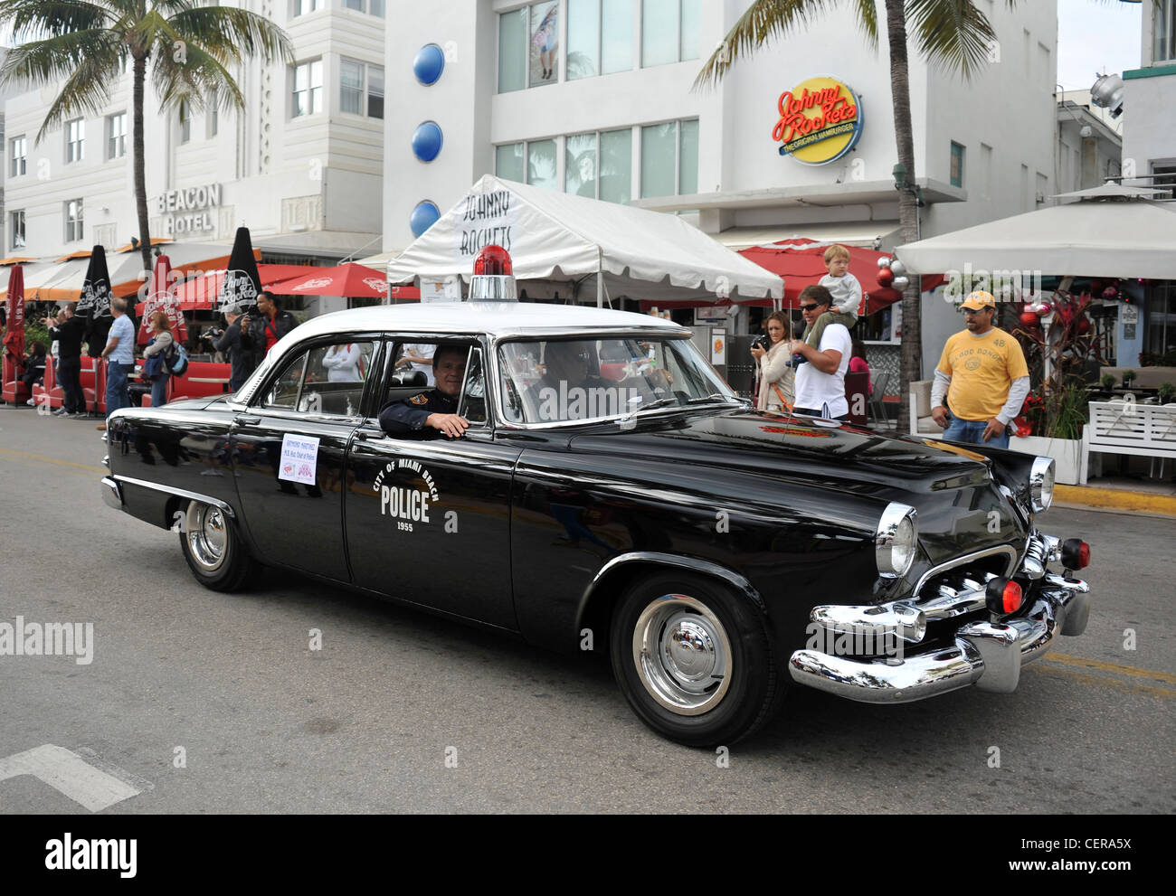 Vintage American automobile della polizia, Miami, Florida, Stati Uniti d'America Foto Stock