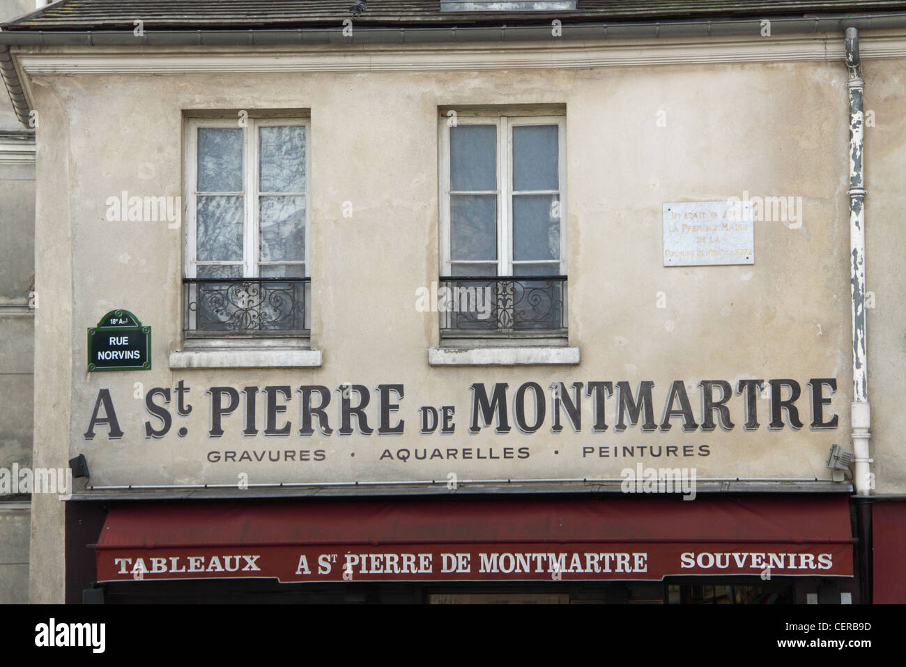 Negozio di souvenir, Norvins Street, Montmartre, Parigi, Francia Foto Stock