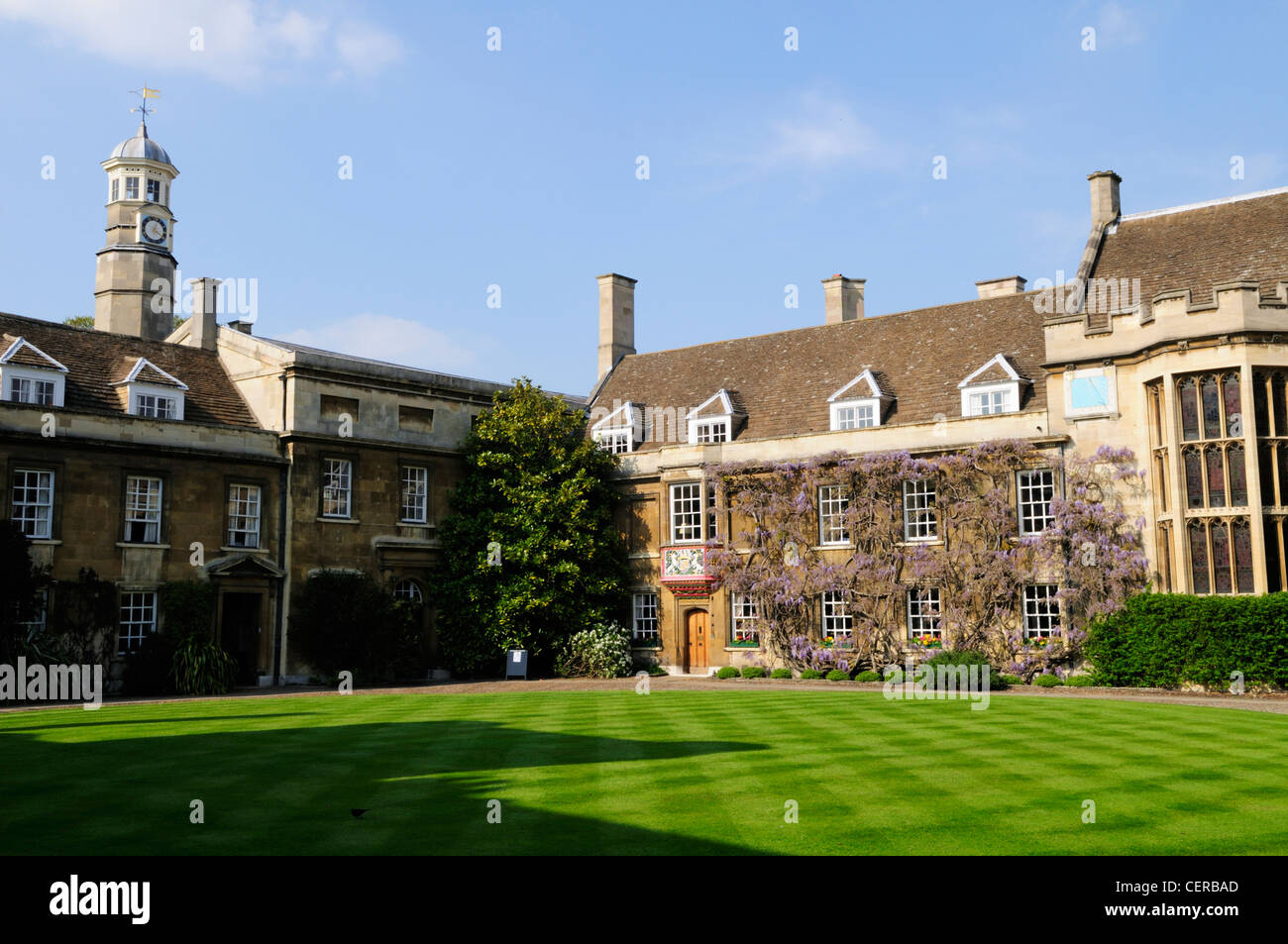 Prima corte a Cristo's College, fondata nel 1505, uno dei college della University of Cambridge. Foto Stock