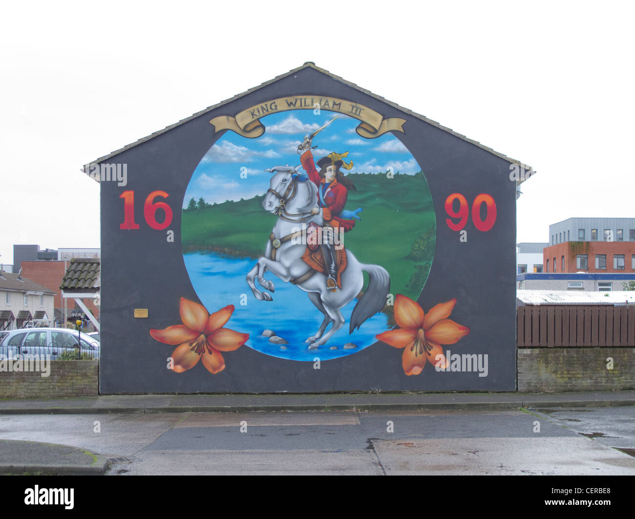 Murale settaria in lealisti shankill a Belfast Irlanda del Nord Foto Stock