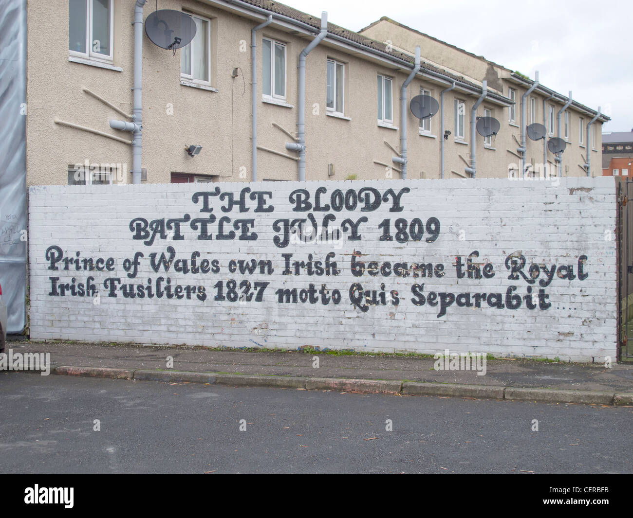 Murale settaria in lealisti shankill a Belfast Irlanda del Nord Foto Stock