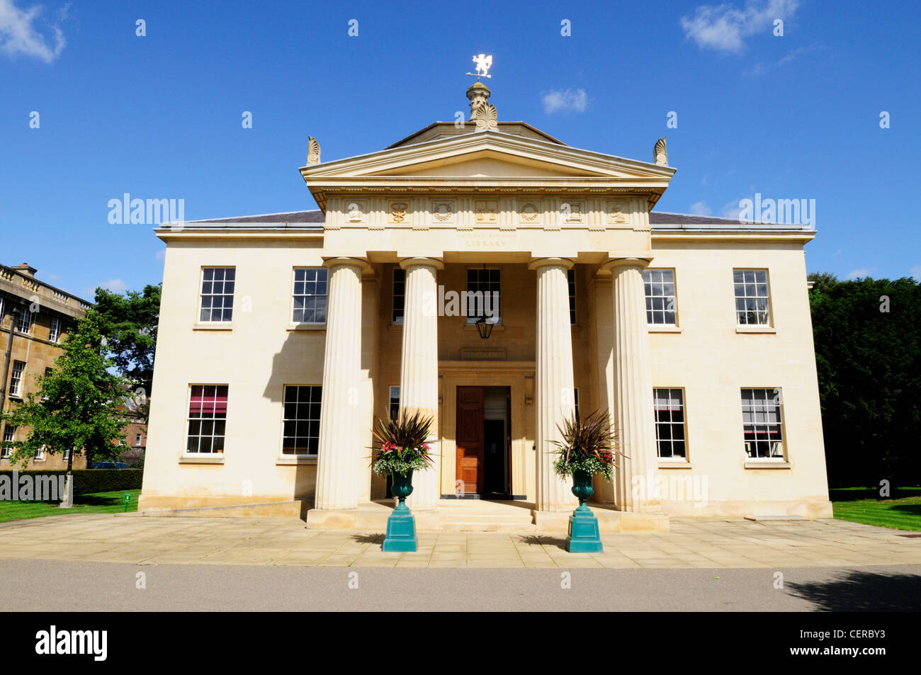 Maitland libreria Robinson, costruito 1990-1992 a Downing College, un costituente college della University of Cambridge. Foto Stock