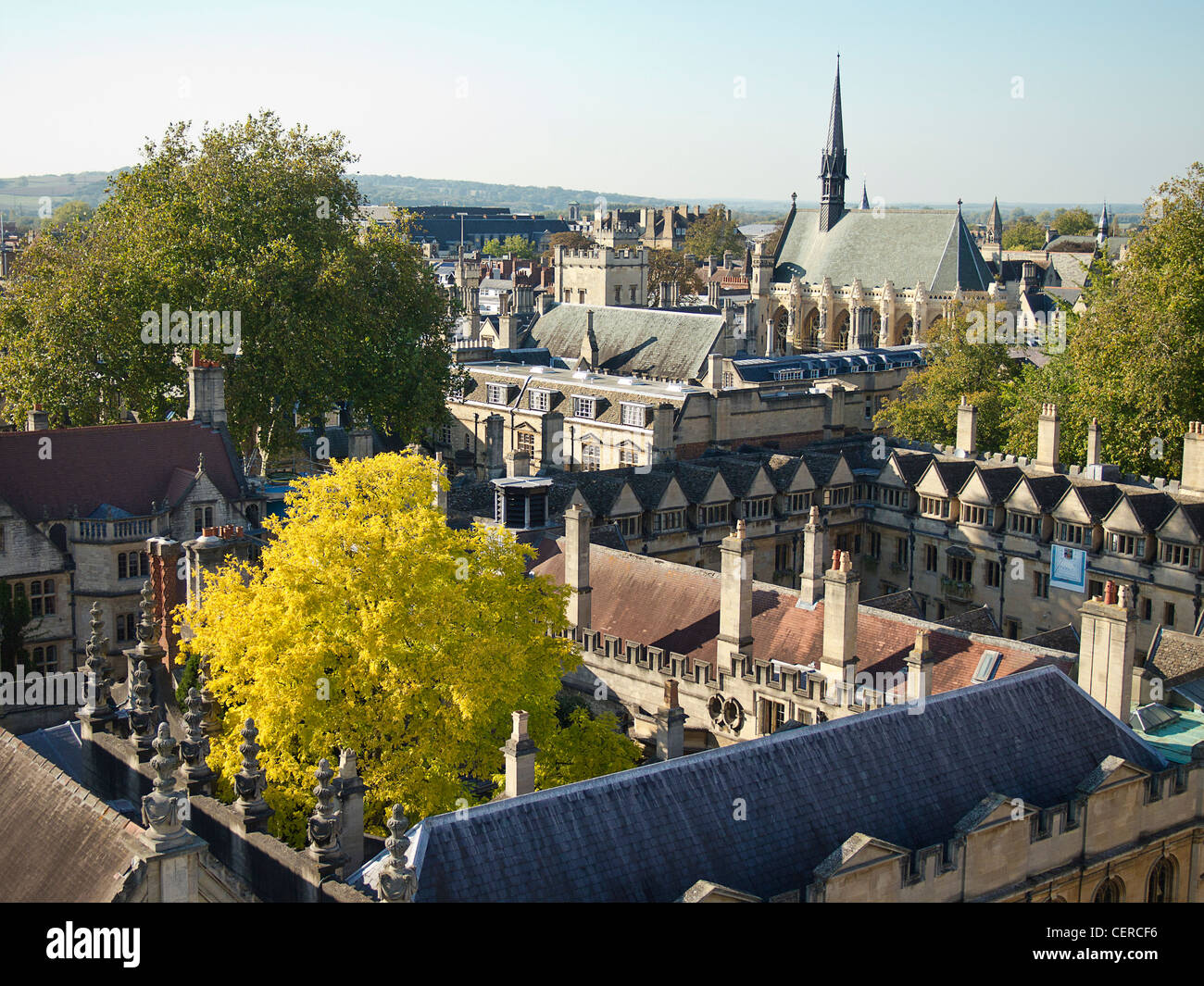 Tetti di Oxford University Foto Stock