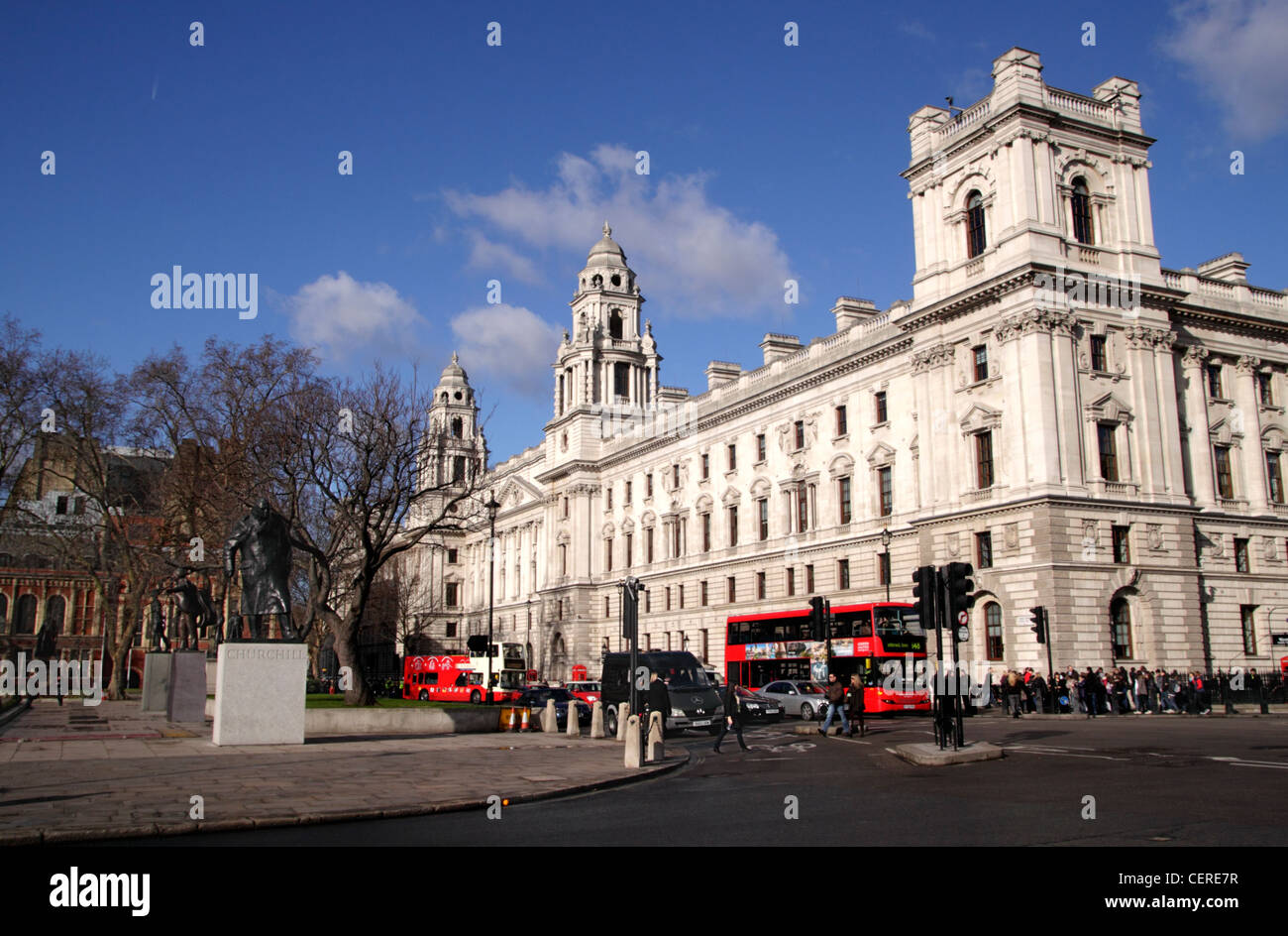 Edificio del tesoro in piazza del Parlamento Westminster London Foto Stock