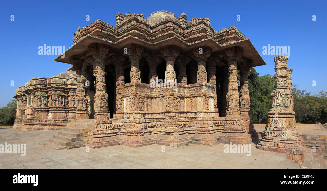 India, Gujarat, Modhera, Sun tempio, Foto Stock