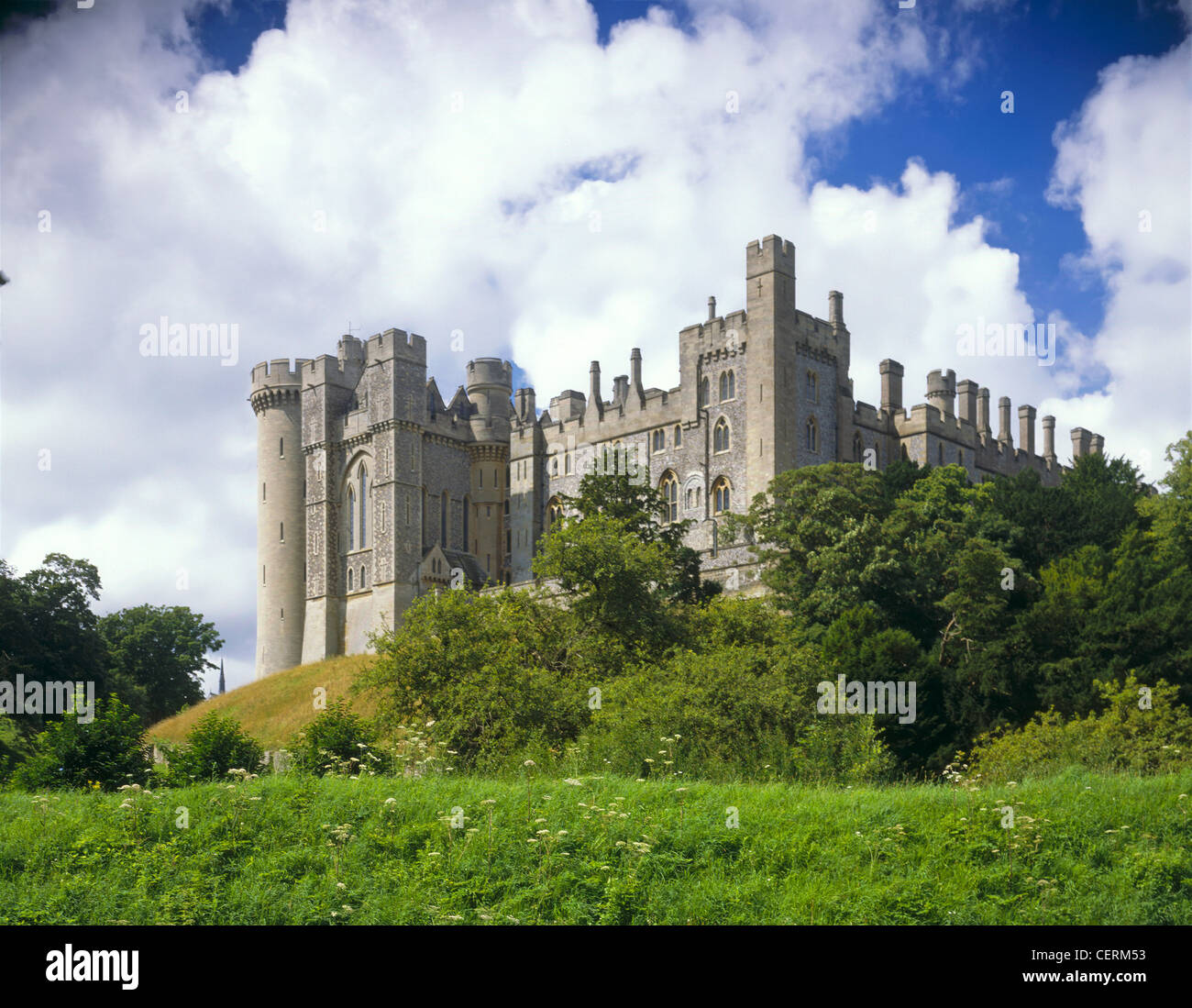 Una vista al Castello di Arundel. Foto Stock