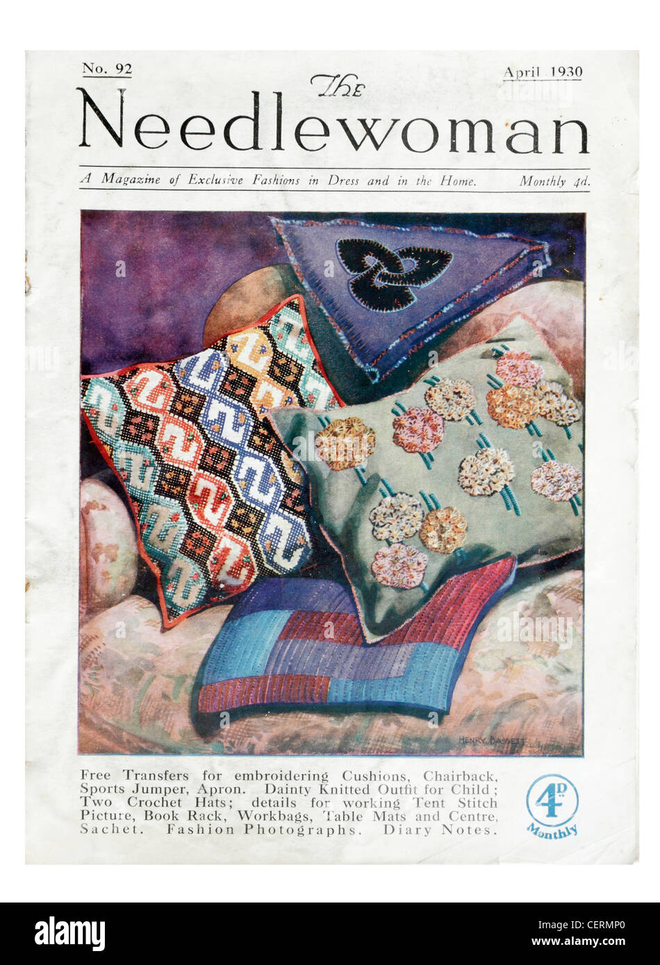 1930s ricamo Magazine buon ricamo Needlewoman. Trasferimento da ricamo Foto Stock