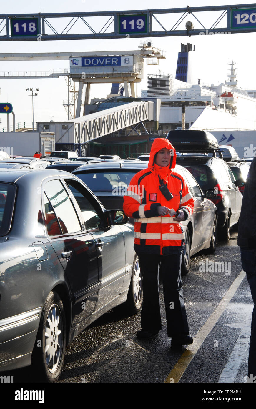 Dover Harbour e cross channel ferry Regno Unito Foto Stock