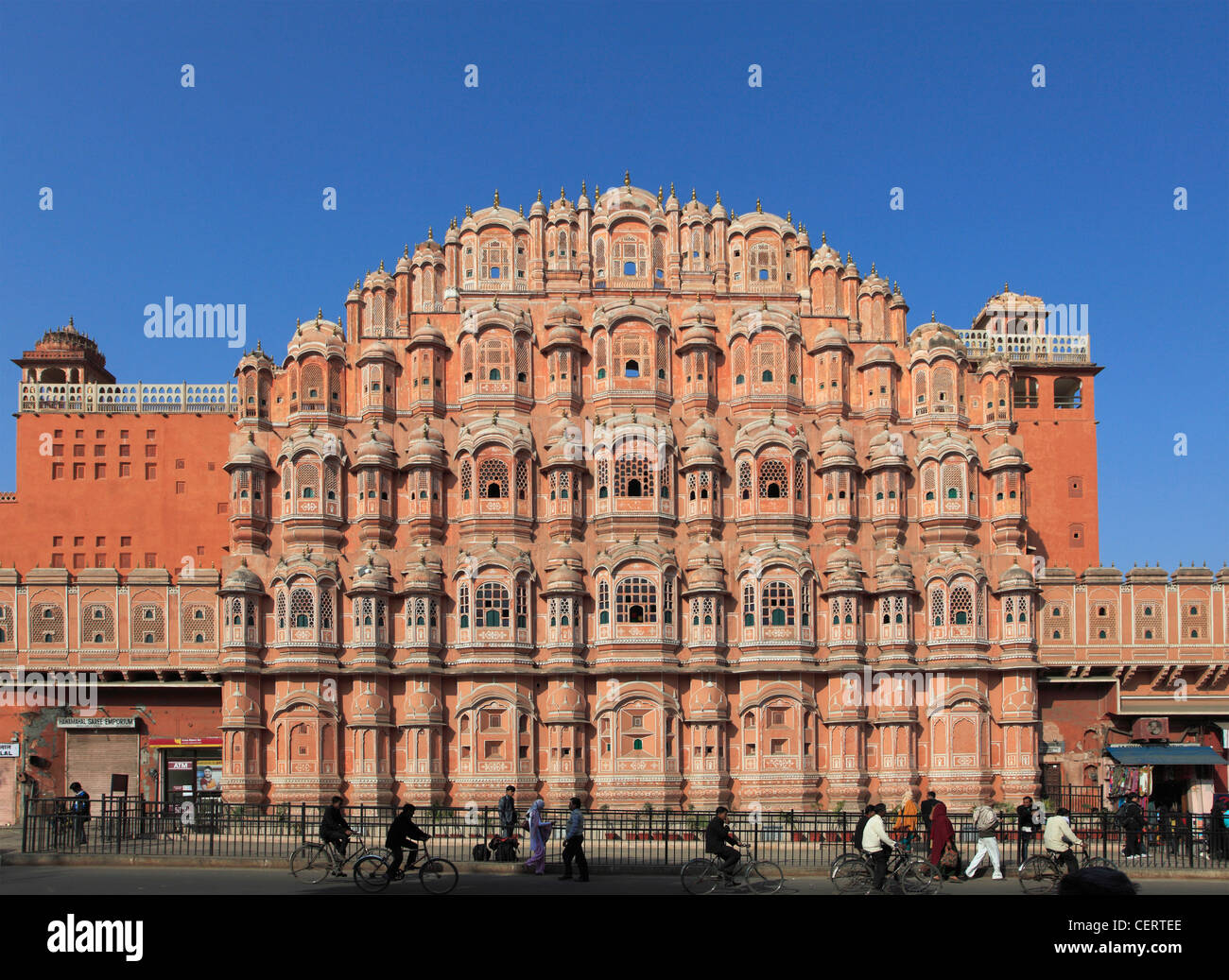 India Rajasthan, Jaipur, Hawa Mahal, Palazzo dei venti, Foto Stock