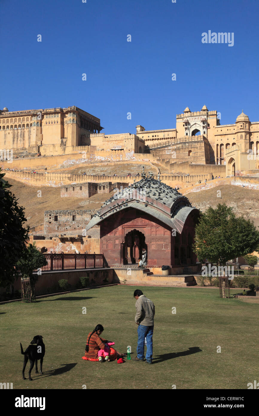 India Rajasthan, Jaipur, ambra, Fort, Foto Stock