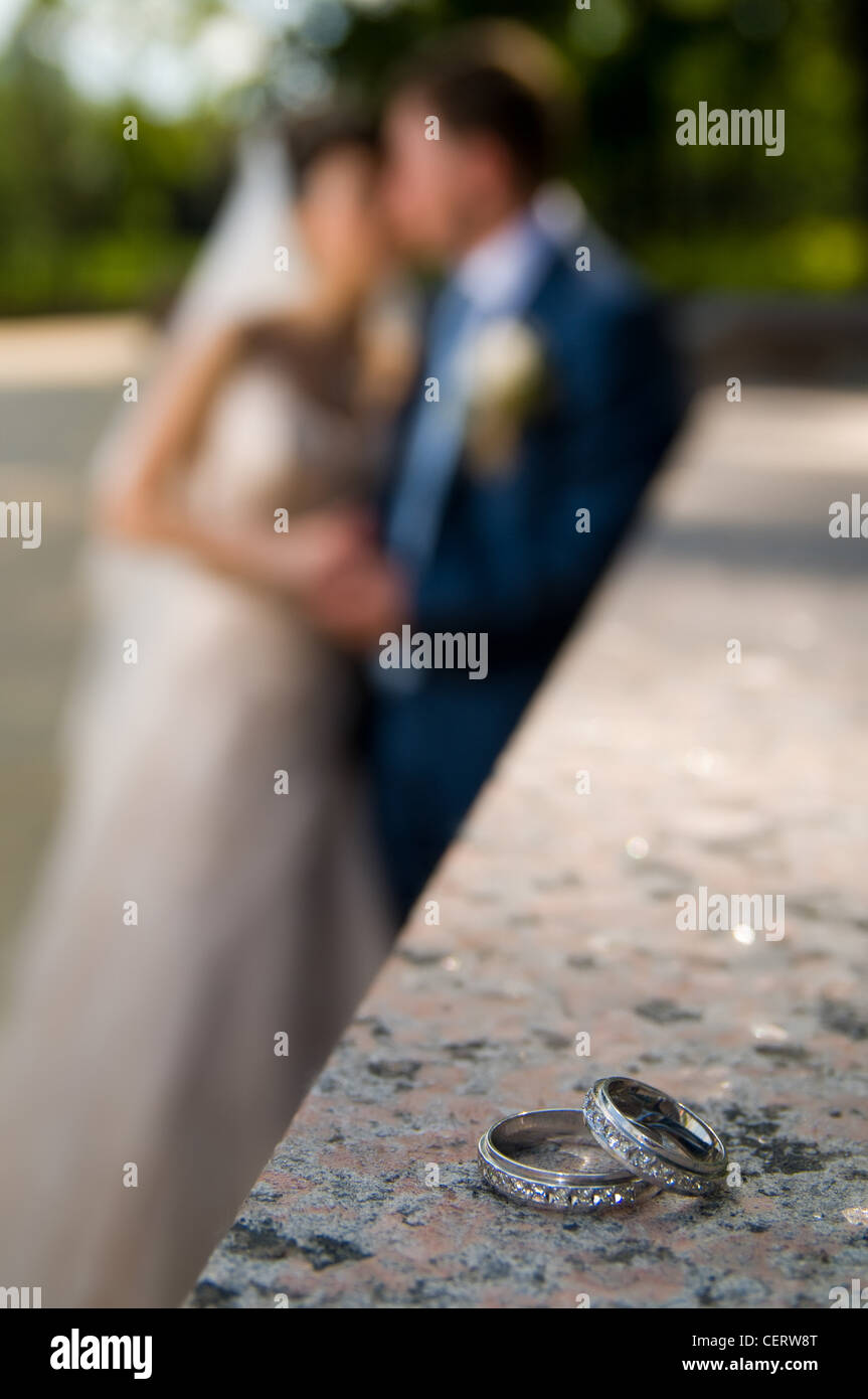 Felice giorno di nozze Foto Stock