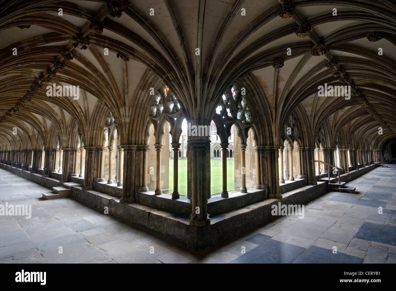 I chiostri di Norwich Cathedral. Foto Stock