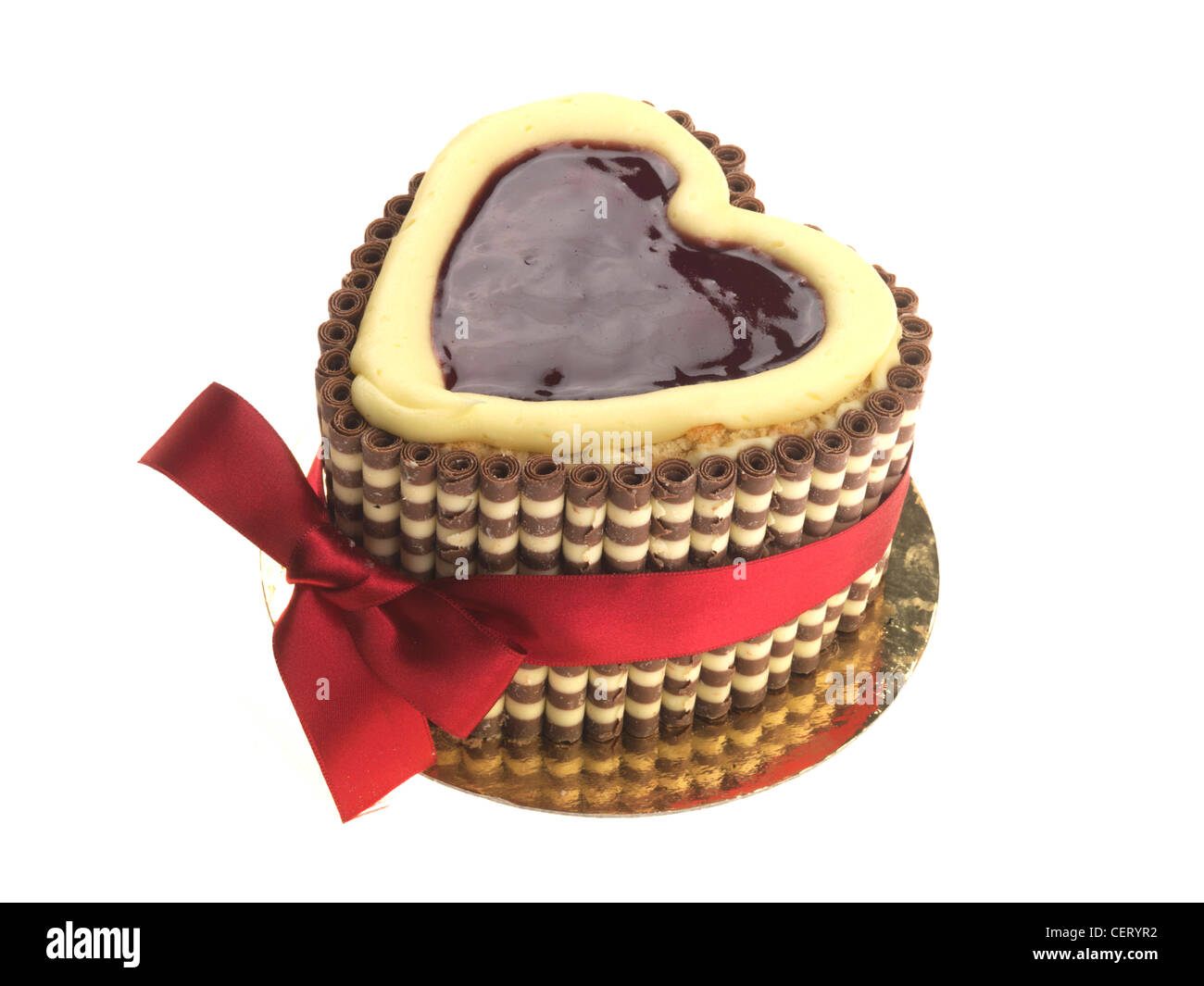 A forma di cuore la torta di San Valentino Foto Stock