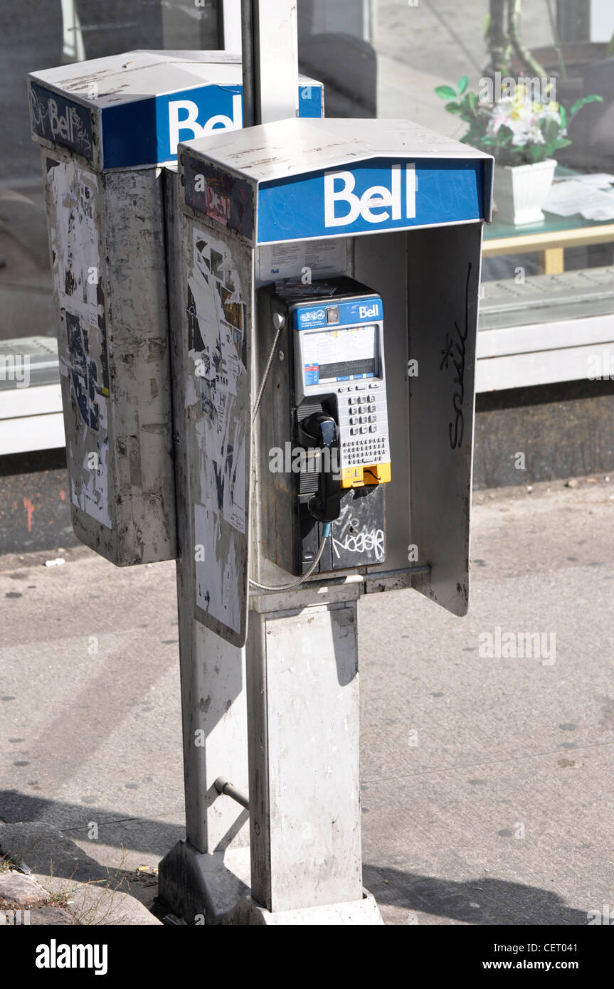 Bell Canada Telefono pubblico su strada Foto Stock