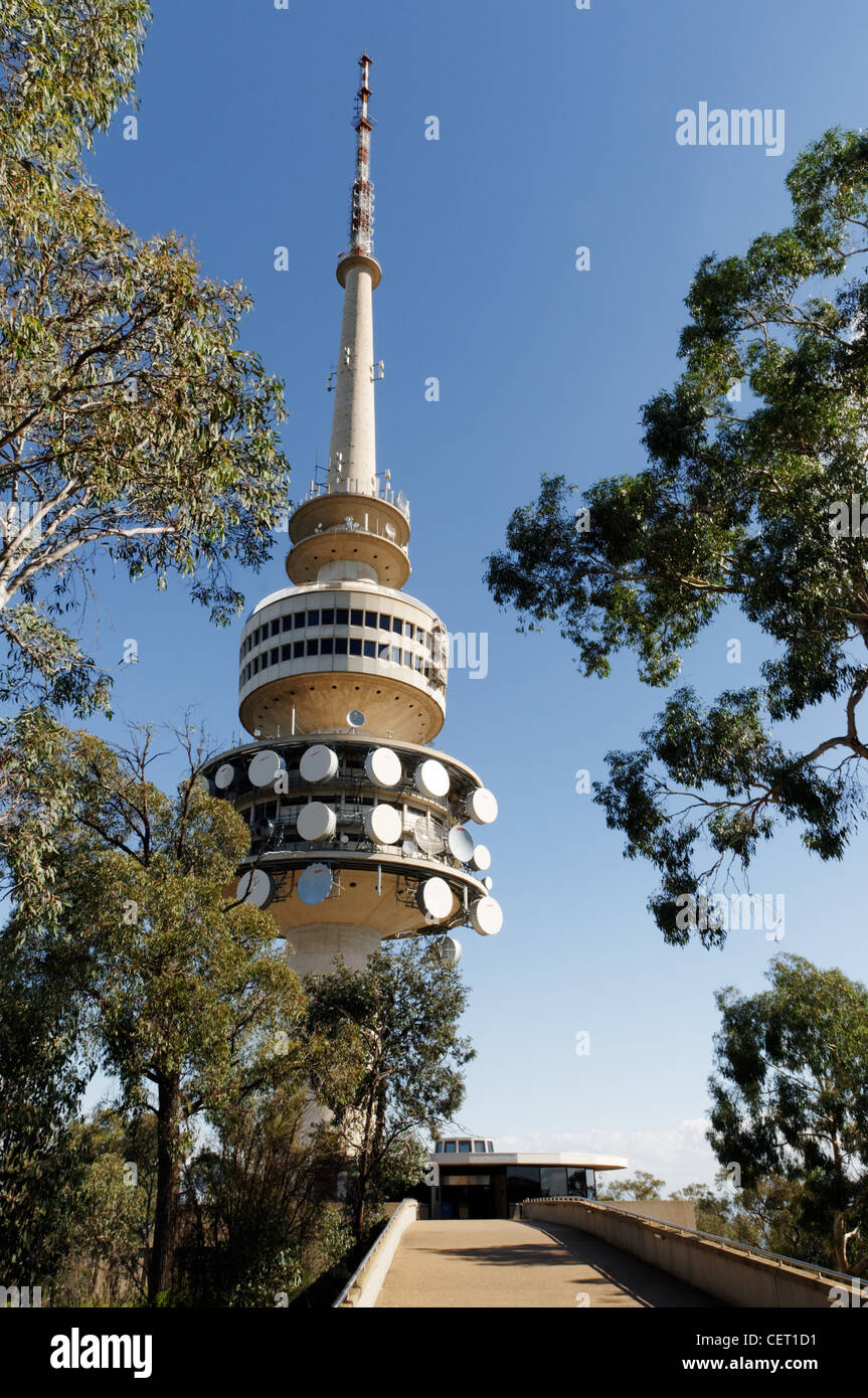 Montagna Nera Torre (aka il Telstra Tower) a Canberra, Australia Foto Stock