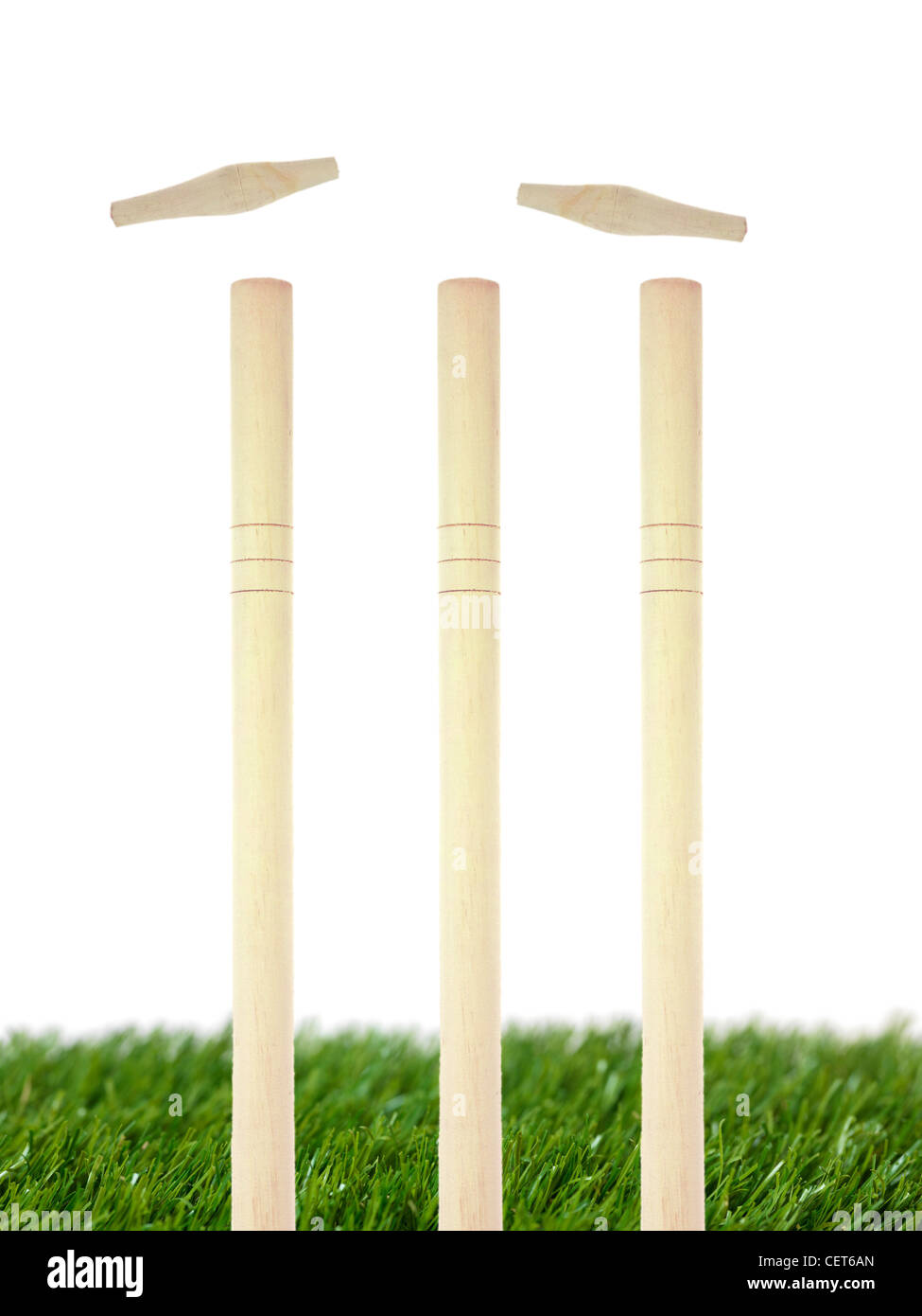Ingranaggio di cricket isolata contro uno sfondo bianco Foto Stock