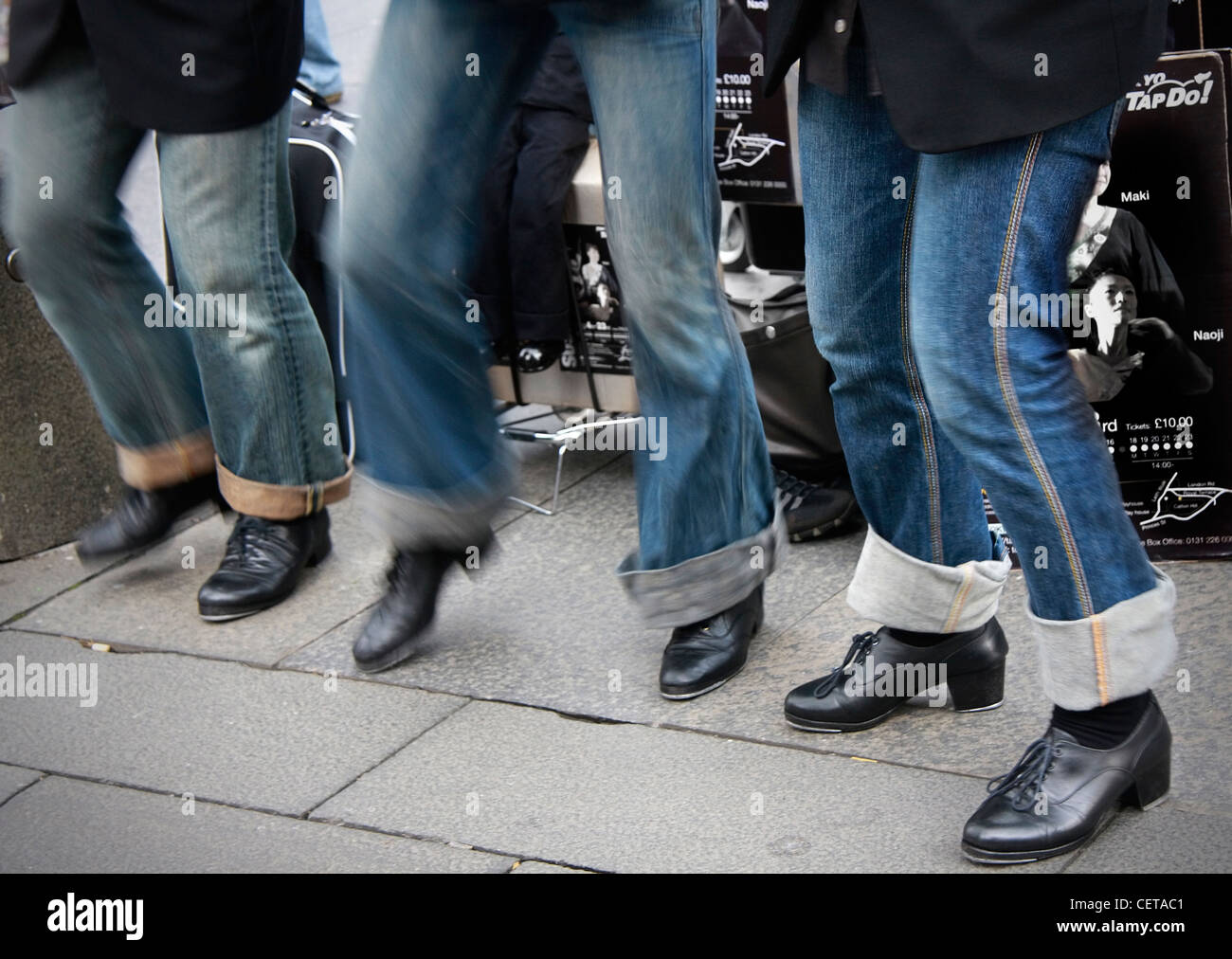 Ballerini di strada di Edimburgo. Foto Stock