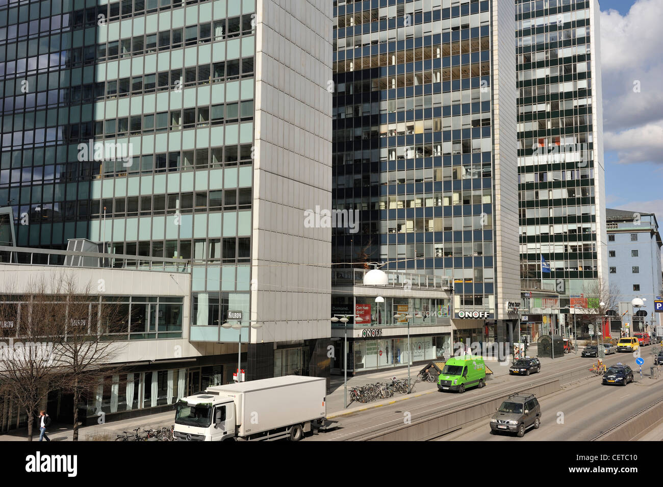 Alti edifici nel centro di Stoccolma. Foto Stock