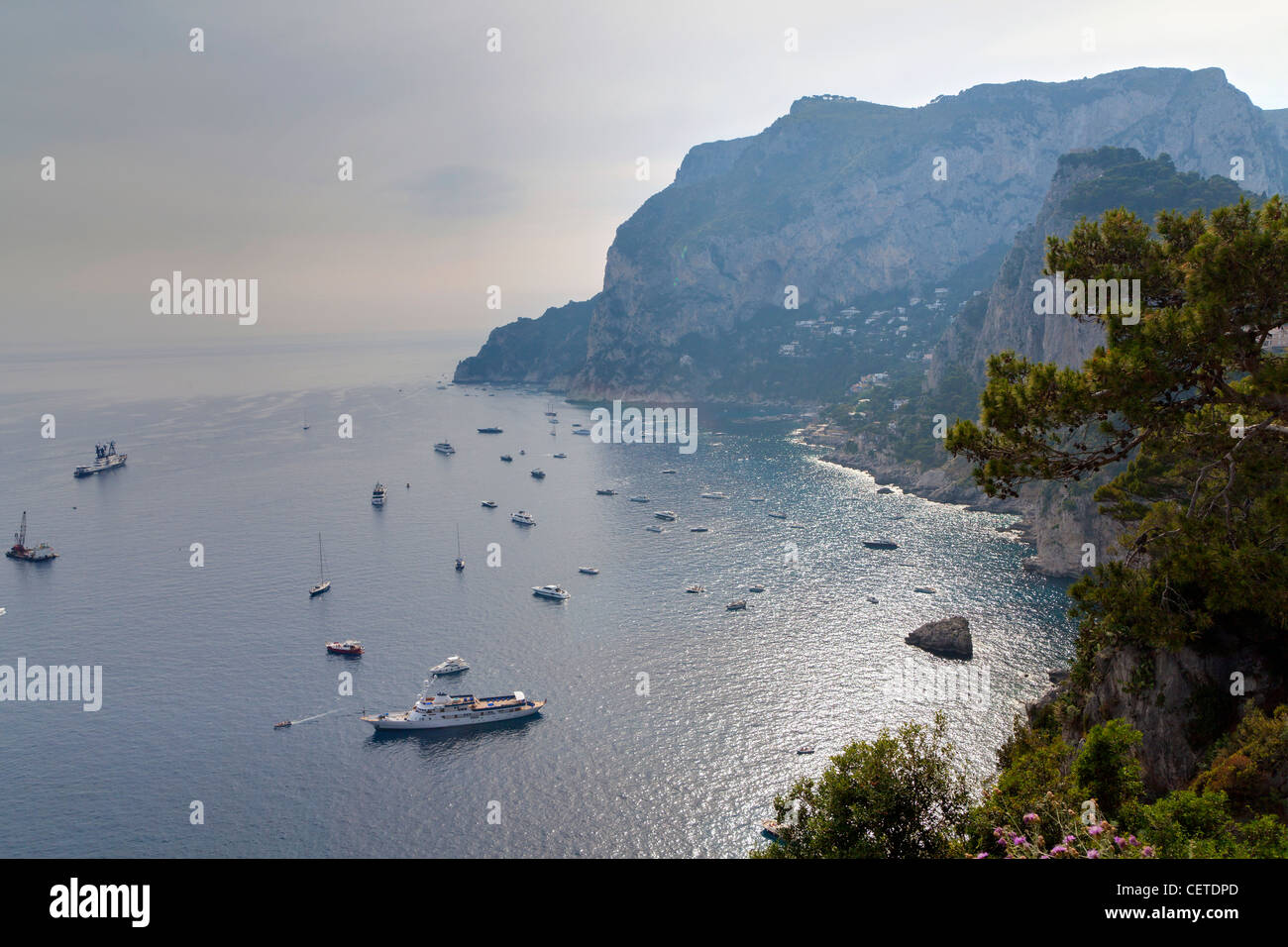 Vista mare isola di Capri ITALIA Foto Stock
