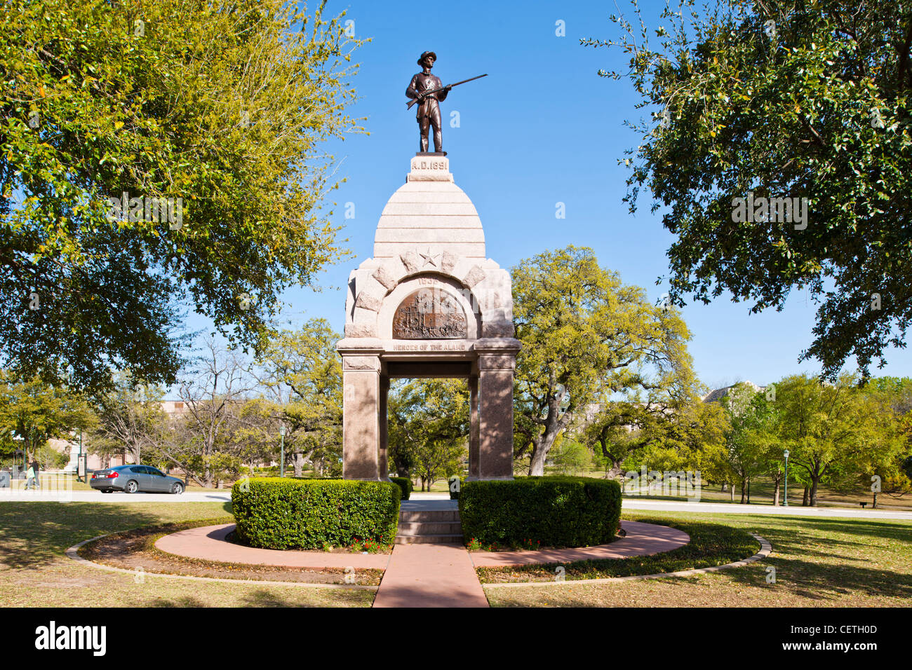 Gli eroi di Alamo monumento, Austin, TX Foto Stock