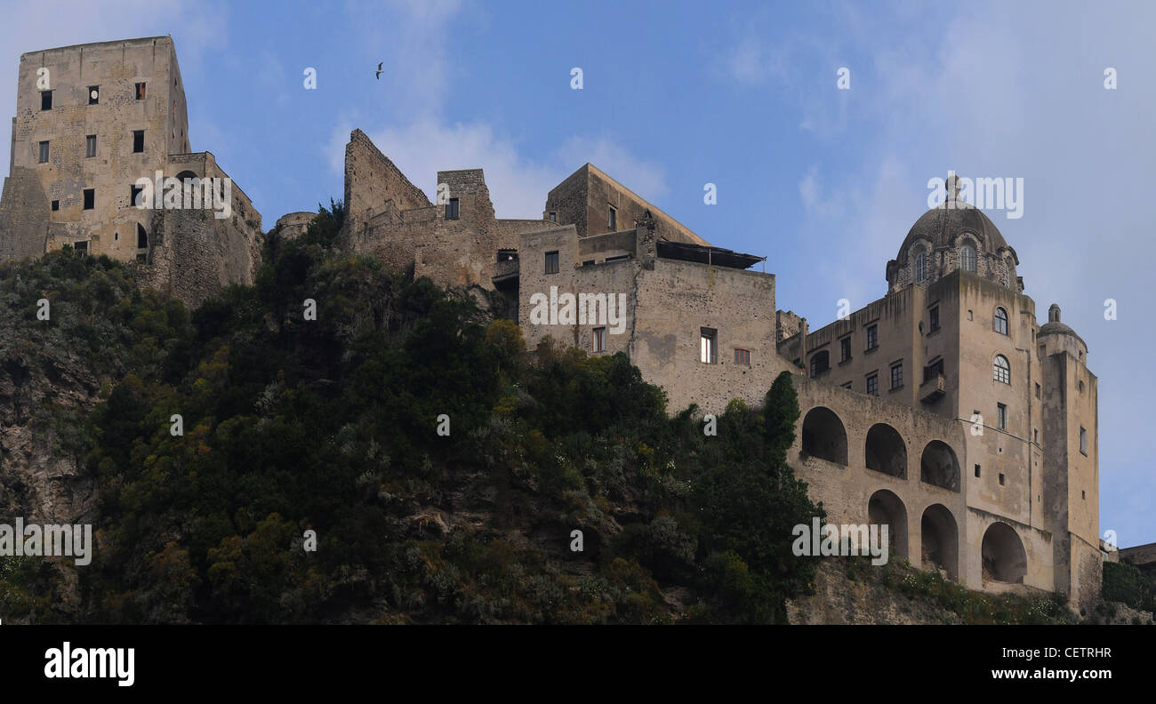 Il Castello aragones in Ischia Porto, Napoli Foto Stock