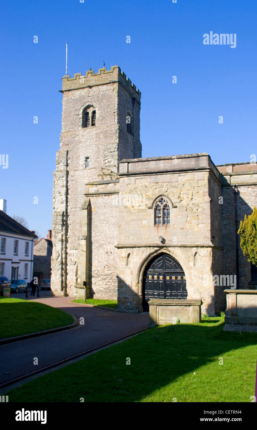 Chiesa della Santa Trinità Much Wenlock Shropshire England Regno Unito Foto Stock